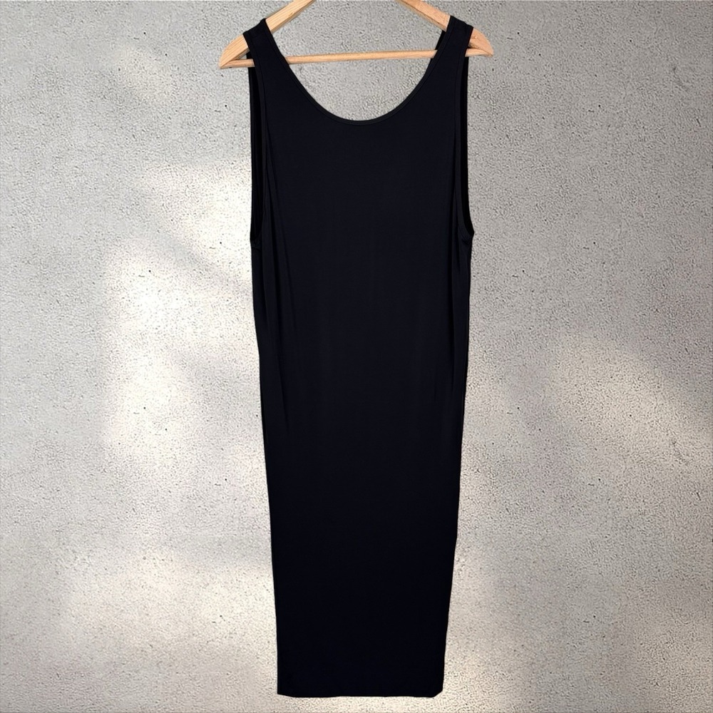 HELMUT LANG Faint Black Sleeveless Midi Dress Sz M - Picture 5 of 10
